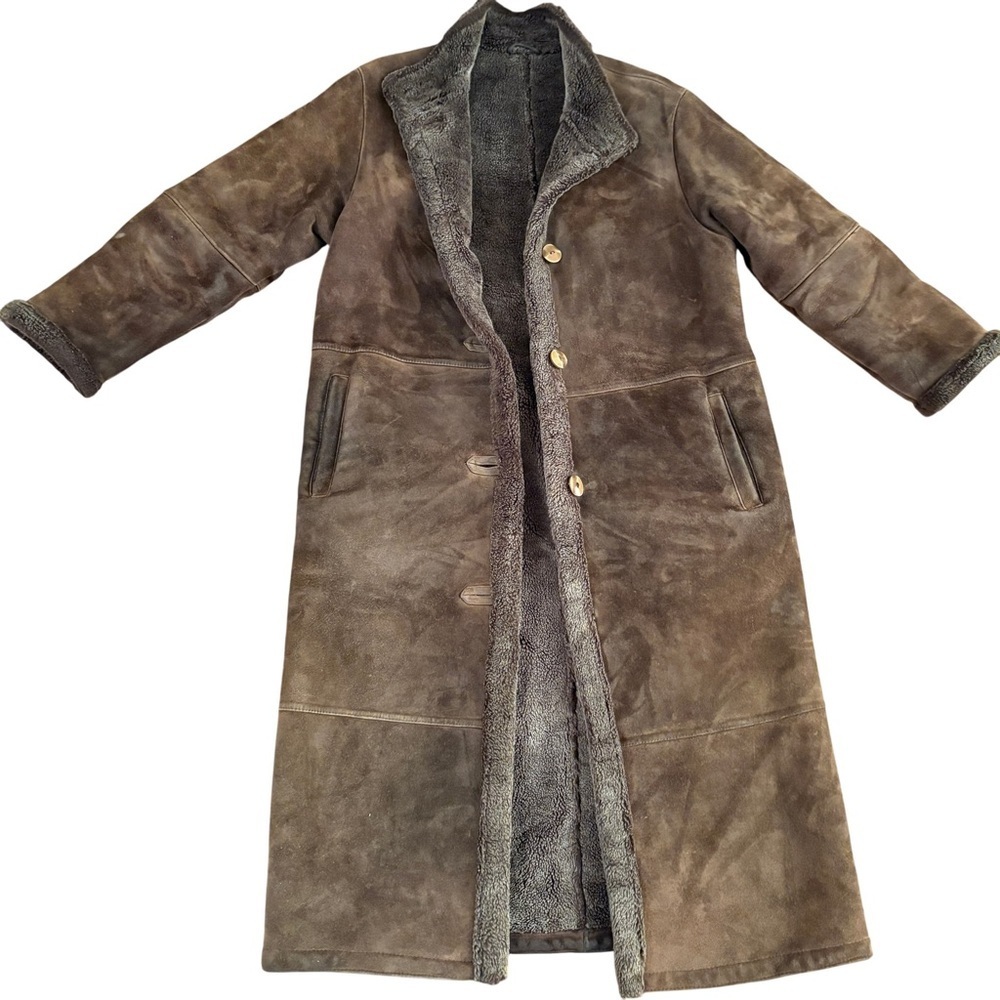 Women's Long Brown Leather Coat